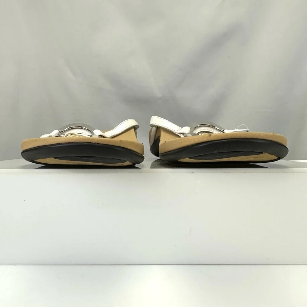 Vionic Karina white thong sandal Size 9 silver O ring Summer Orthotic support - Picture 8 of 11